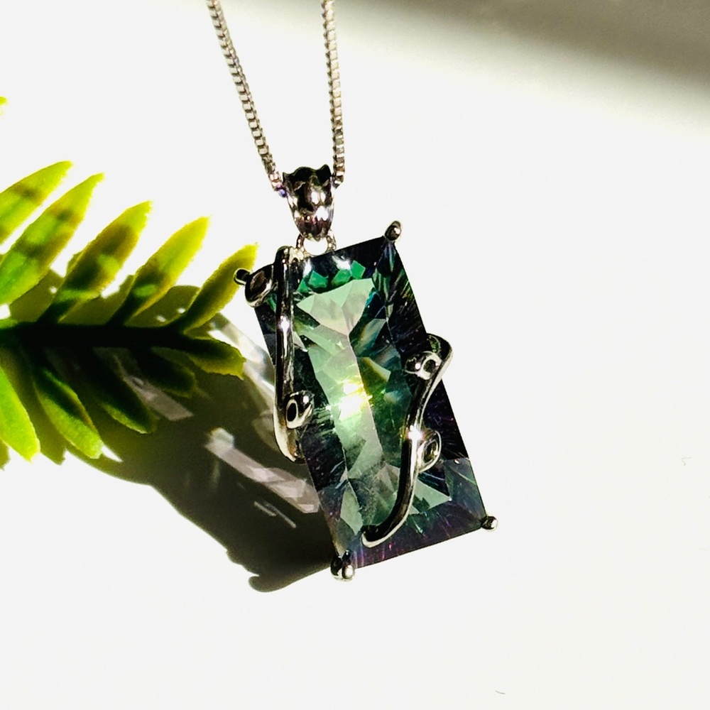 Mystic Quartz Ladies 18” Sterling Silver Necklace - Picture 2 of 10
